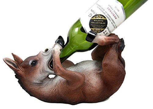 ebros gift Ebros Gift Drunken Mule Wine Bottle Holder Caddy Figurine 11" Long Collectible Kitchen and Dining Party Hosting Accessory Statue of Horse Donkey Pony Family Hardworking Farm Animal Rustic Decor