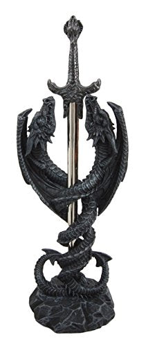 Ebros Gift Ebros Gift Dual Spiralling Serpent Dragon Holding Excalibur Sword Letter Opener Figurine