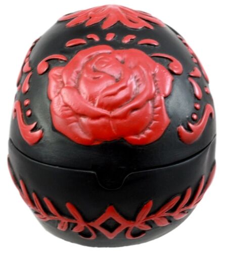 Ebros Gift Ebros Gift El Diablo Day Of The Dead Red Rose Skull Ashtray Tribal Tattoo Skull Figurine 5"Long