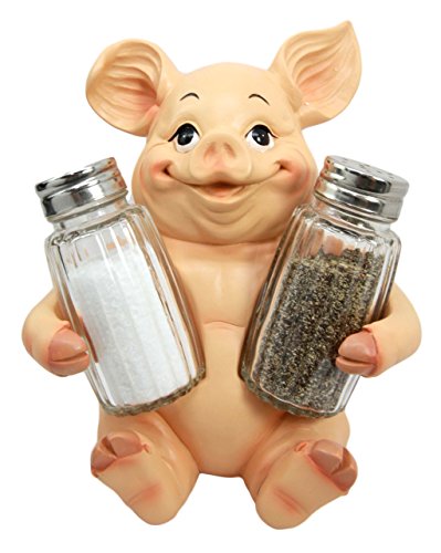 Ebros Gift Ebros Gift Farm Barn Porky Pig Salt Pepper Shakers Holder Figurine