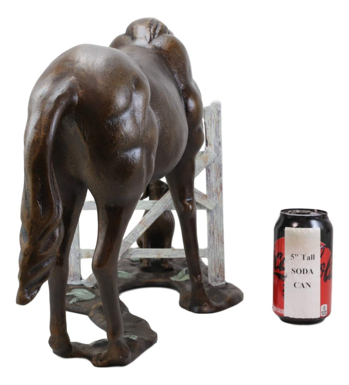Ebros Gift Ebros Gift Fine Aluminum Metal Large Countryside BFF Buddies Horse And Dog By Barn Fence Garden Statue 25.75" Long Friendship Stallion Horses Dogs Animal Farm Western Rustic Country Decor Sculpture