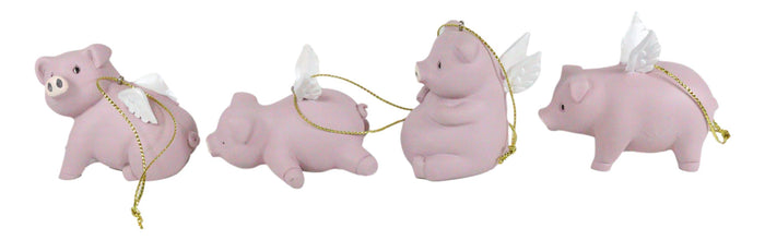 Ebros Gift Ebros Gift Flying Pigs Pablo Set Of 4 Hanging Ornaments Decorations Value Bundle