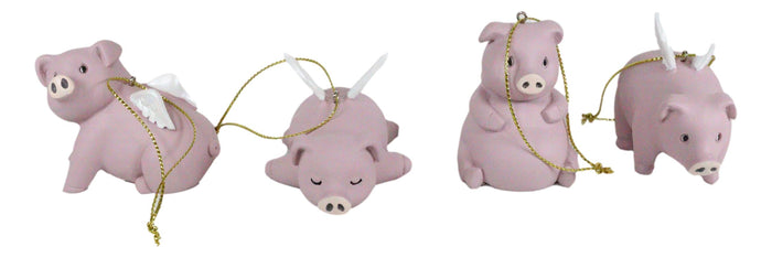 Ebros Gift Ebros Gift Flying Pigs Pablo Set Of 4 Hanging Ornaments Decorations Value Bundle