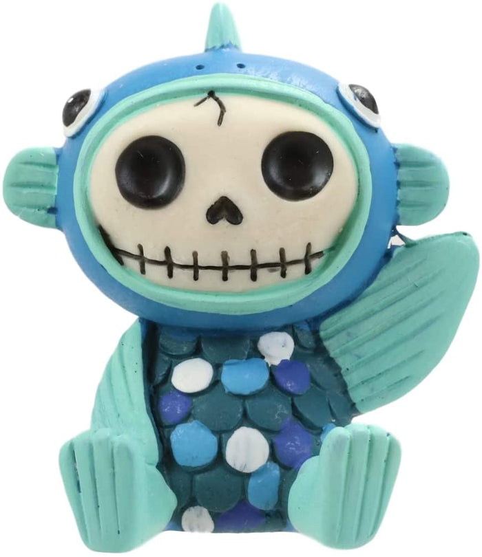 ebros gift Ebros Gift Furry Bones Aqueon Flapper Fish Costume Skeleton Monster Collectible Figurine 3"H
