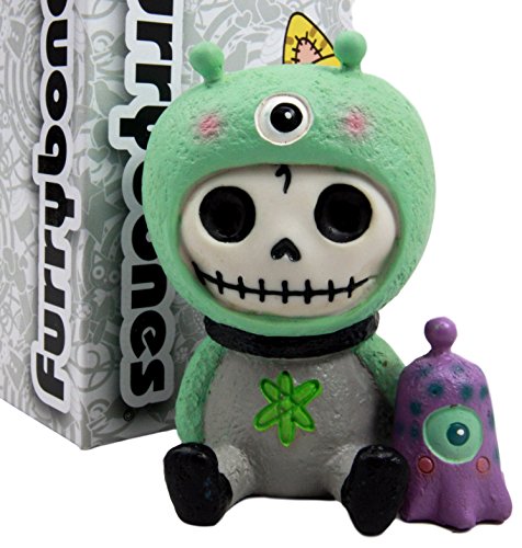 ebros gift Ebros Gift Furry Bones ET Zog Alien Costume Skeleton Monster Collectible Figurine 3.25"H