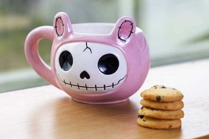 Ebros Gift Ebros Gift Furrybones Coffee Mug Beverage Cups 14 Fl Oz Mugs (Pink Bun Bun)