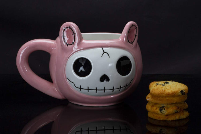 Ebros Gift Ebros Gift Furrybones Coffee Mug Beverage Cups 14 Fl Oz Mugs (Pink Bun Bun)