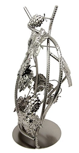 Ebros Gift Ebros Gift Grape Vineyard Nursery Graft Hand Made Metal Wine Bottle Holder Caddy Decor Figurine 12"H