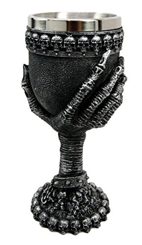 Ebros Gift Ebros Gift Grasp Of The Undead Red Eyed Zombie Ossuary Skeleton Graveyard 6"H Wine Goblet Cup