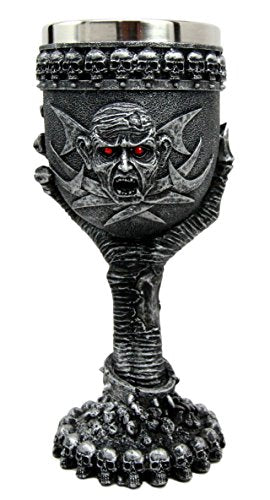 ebros gift Ebros Gift Grasp Of The Undead Red Eyed Zombie Ossuary Skeleton Graveyard 6"H Wine Goblet Cup