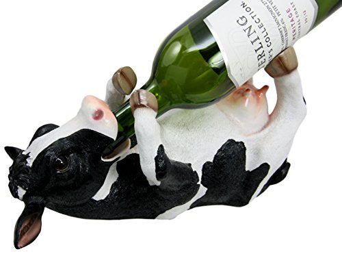 Ebros Gift Ebros Gift Grassland Cattle Bovine Cow Wine Bottle Holder Caddy Figurine