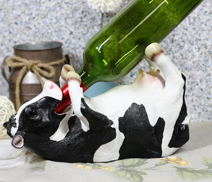 ebros gift Ebros Gift Grassland Cattle Bovine Cow Wine Bottle Holder Caddy Figurine