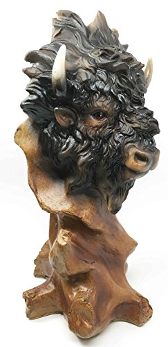 Ebros Gift Ebros Gift Grassland Herd Grand American Bison Buffalo Bust Statue In Faux Wood Resin Finish Figurine Home Decor Sculpture As Cultural Heritage Indigenous Indian Themed Accent