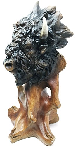 Ebros Gift Ebros Gift Grassland Herd Grand American Bison Buffalo Bust Statue In Faux Wood Resin Finish Figurine Home Decor Sculpture As Cultural Heritage Indigenous Indian Themed Accent