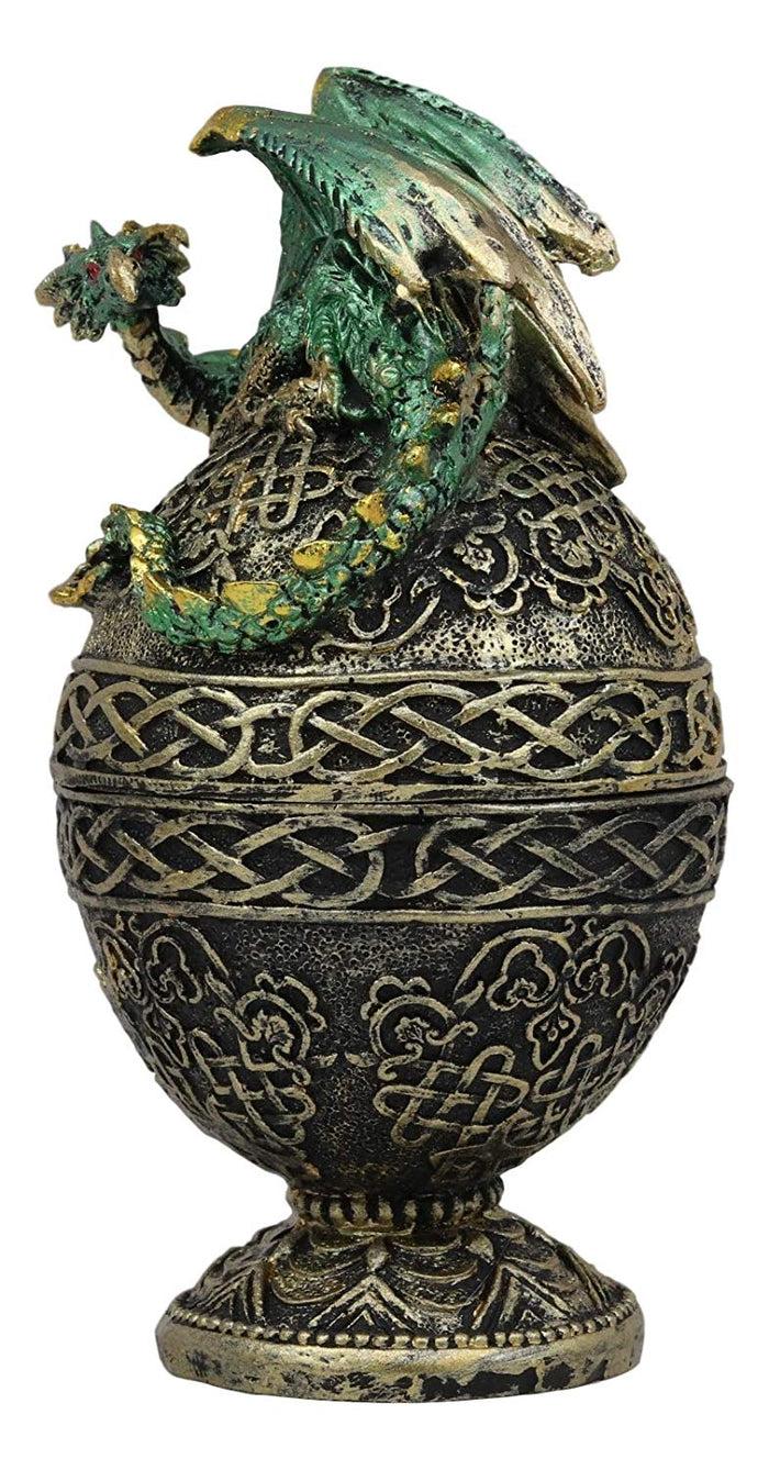 Ebros Gift Ebros Gift Green Dragon Perching On Celtic Knotwork Decorative Box