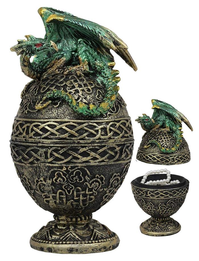 Ebros Gift Ebros Gift Green Dragon Perching On Celtic Knotwork Decorative Box