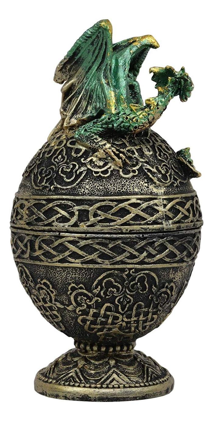 Ebros Gift Ebros Gift Green Dragon Perching On Celtic Knotwork Decorative Box