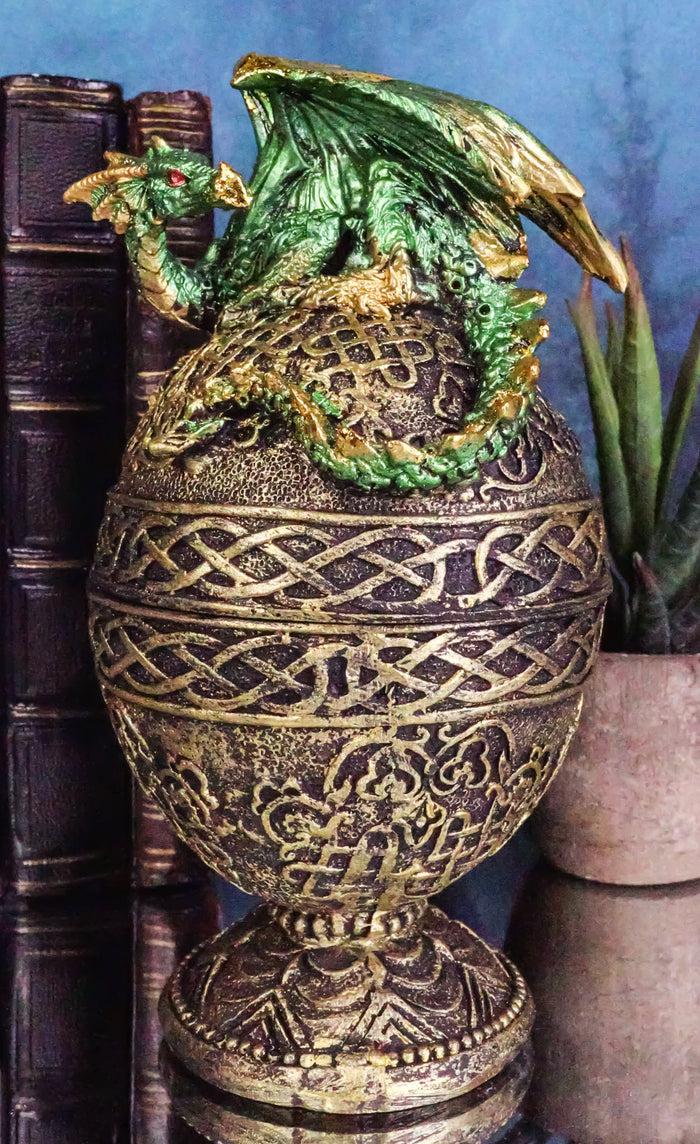 ebros gift Ebros Gift Green Dragon Perching On Celtic Knotwork Decorative Box
