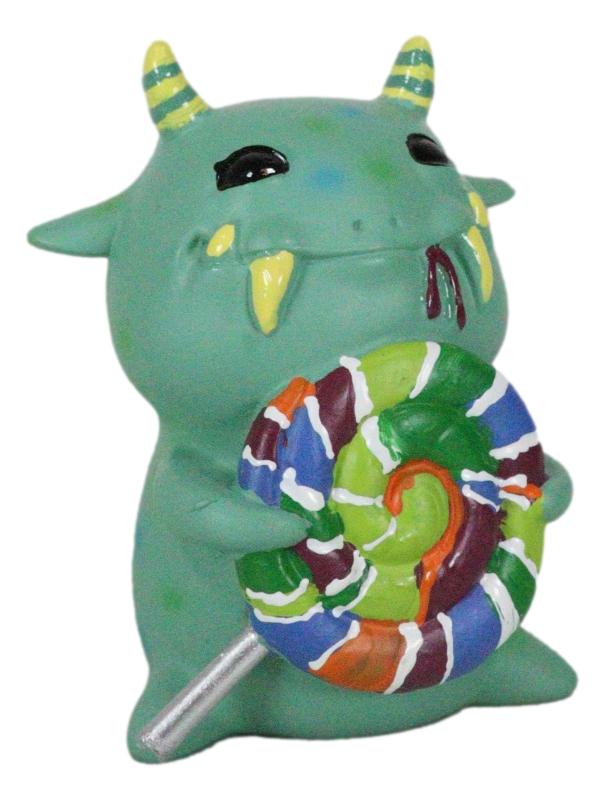 Ebros Gift Ebros Gift Green Mogu Monster With Lollipop Sweet Tooth Hypnotic Alien Figurine