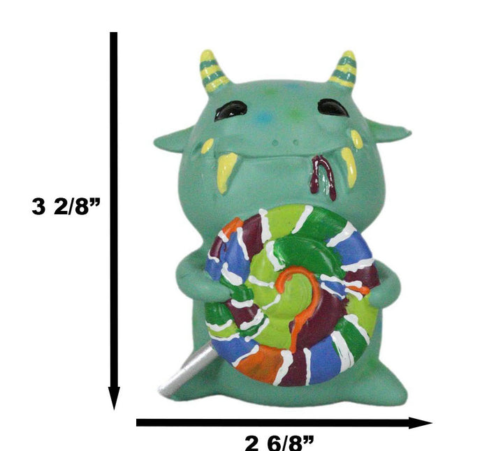 Ebros Gift Ebros Gift Green Mogu Monster With Lollipop Sweet Tooth Hypnotic Alien Figurine