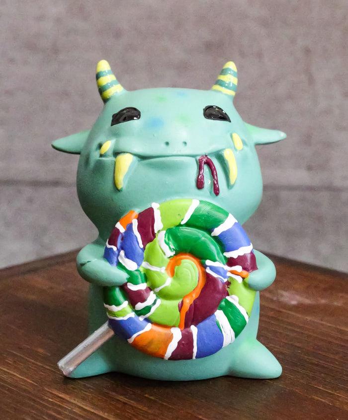 ebros gift Ebros Gift Green Mogu Monster With Lollipop Sweet Tooth Hypnotic Alien Figurine