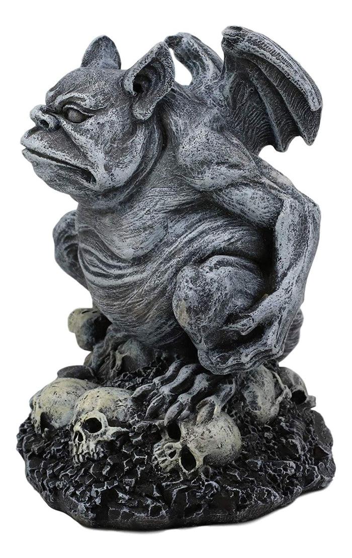 Ebros Gift Ebros Gift Grotesque Winged Toad Troll Gargoyle Standing On A Bed Of Skulls Statue 6.25" High Dark Fantasy Ossuary Macabre Graveyard Halloween Gargoyles Collectible Figurine Accent