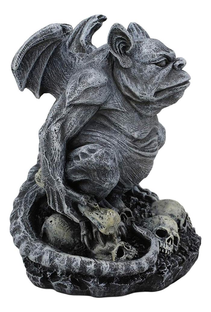 Ebros Gift Ebros Gift Grotesque Winged Toad Troll Gargoyle Standing On A Bed Of Skulls Statue 6.25" High Dark Fantasy Ossuary Macabre Graveyard Halloween Gargoyles Collectible Figurine Accent
