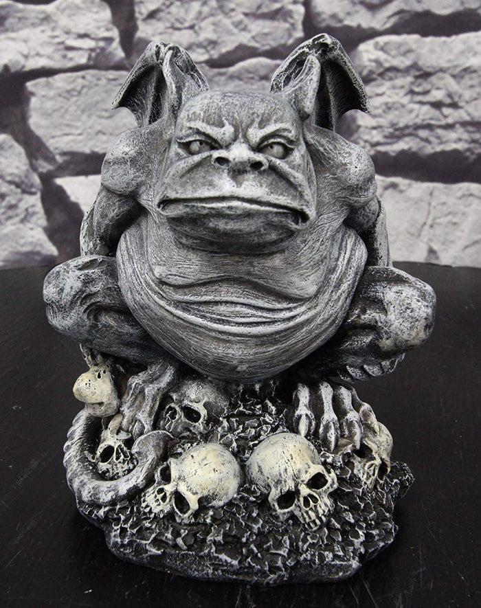 ebros gift Ebros Gift Grotesque Winged Toad Troll Gargoyle Standing On A Bed of Skulls Statue 6.25" High Dark Fantasy Ossuary Macabre Graveyard Halloween Gargoyles Collectible Figurine Accent