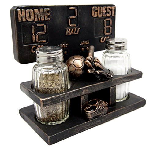 Ebros Gift Ebros Gift Hall Of Fame Soccer Tournament Scoreboard Salt Pepper Shakers Holder Figurine Set 5.5"L