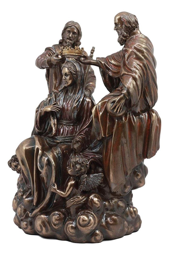 Ebros Gift Ebros Gift Heavenly Coronation Of The Virgin Statue Mother Mary Queen Of Heaven With Jesus And God Sculpture Exaltation Of The Holy Mother Figurine Catholic Religious Altar Decor Sculpture