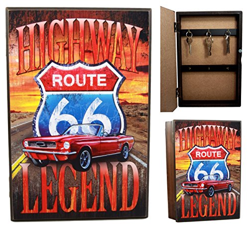 ebros gift Ebros Gift Highway Route 66 Legendary Road Journey Safe Book Shaped Multiple Keys Decorative Storage Organizer 11.75"H