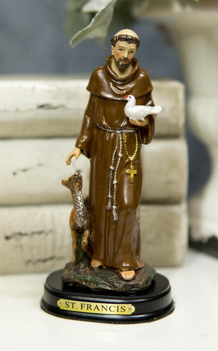 ebros gift Ebros Gift Holy Catholic Saint Francis Monk Figurine Shrine Decorative Figurine 5.5"H