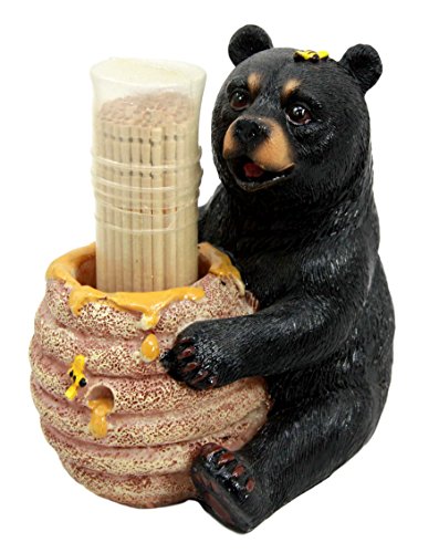 Ebros Gift Ebros Gift Honey Black Bear With Bee Hive Decorative Toothpick Holder Figurine With Toothpicks
