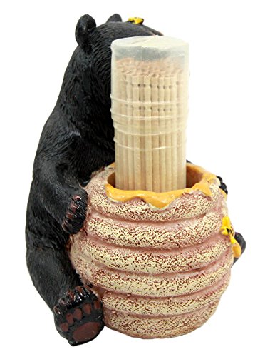 Ebros Gift Ebros Gift Honey Black Bear With Bee Hive Decorative Toothpick Holder Figurine With Toothpicks