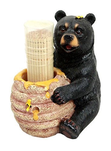 ebros gift Ebros Gift Honey Black Bear With Bee Hive Decorative Toothpick Holder Figurine With Toothpicks