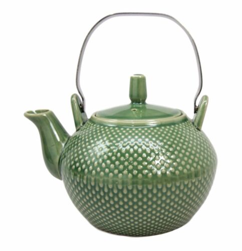 Ebros Gift Ebros Gift Imperial Spotted Texture Teapot With Stainless Steel Handle 28oz (Green)