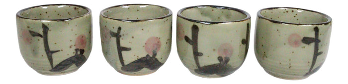 Ebros Gift Ebros Gift Japanese 5oz Ceramic Matcha Cherry Blossom Sake Set Flask With Four Cups Made In Japan