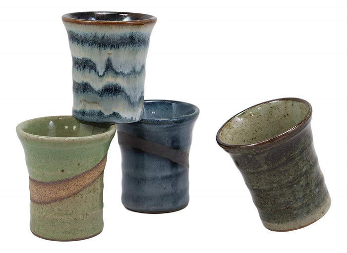 Ebros Gift Ebros Gift Japanese Colorful Abstract Art Natural Glazed Porcelain 5oz Drink Coffee Tea Cup Set Of 4 Made In Japan Artistic Pottery Decor Of Asian Fusion Decorative Earthenware Drinking Cups