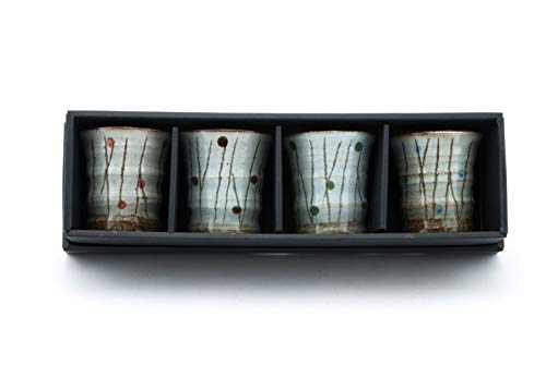 Ebros Gift Ebros Gift Japanese Colorful Catkins Pussy Willows Natural Glazed Porcelain 5oz Drink Coffee Tea Cup Set Of 4 Made In Japan Artistic Pottery Decor Of Asian Fusion Decorative Earthenware Drinking Cups