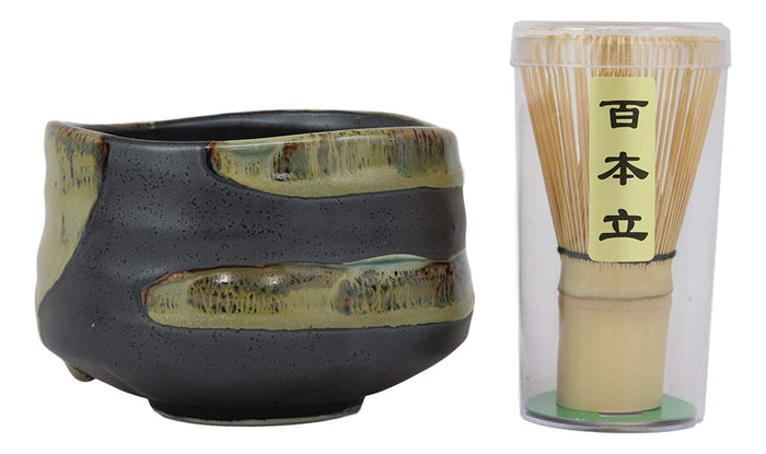 Ebros Gift Ebros Gift Japanese Traditional Tea Ceremony Matcha Green Bowl Whisk & Scoop Set