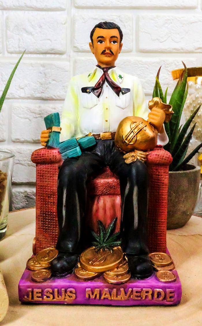 ebros gift Ebros Gift Jesus Malverde Statue Angel Of The Poor Sinaloa Religious Figurine Mexico Decor 6.25"Tall
