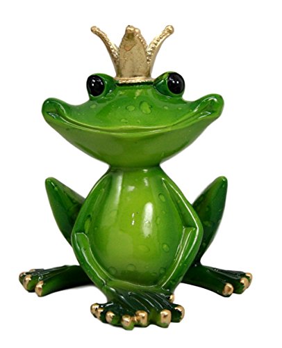 ebros gift Ebros Gift Kiss A Frog Prince Charming with Crown Decorative Figurine 4.5" H
