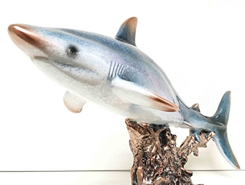 Ebros Gift Ebros Gift Large 17"L Ocean Marine Beach Coastal Predator Great White Shark Statue Deep Blue Sea Figurine Home Decor