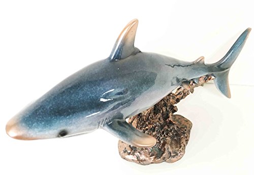 Ebros Gift Ebros Gift Large 17"L Ocean Marine Beach Coastal Predator Great White Shark Statue Deep Blue Sea Figurine Home Decor