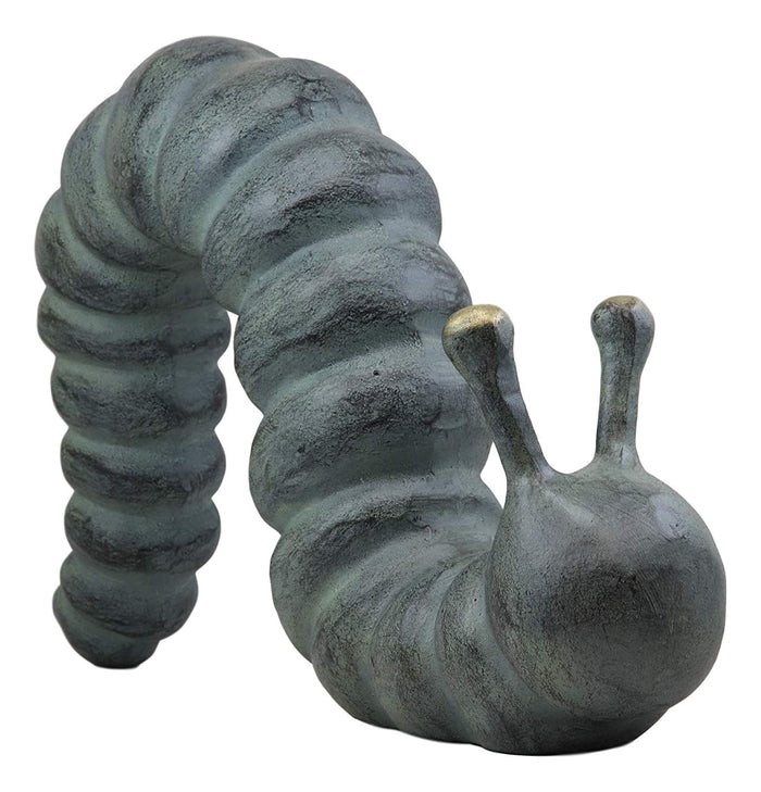 Ebros Gift Ebros Gift Large 17" Long Aluminum Metal Whimsical Metamorphosis Giant Caterpillar Worm Crawling Garden Statue Home Lawn Patio Pool Pond Decorative Sculpture Figurine