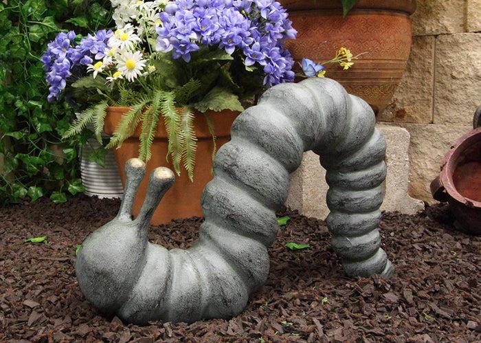 ebros gift Ebros Gift Large 17" Long Aluminum Metal Whimsical Metamorphosis Giant Caterpillar Worm Crawling Garden Statue Home Lawn Patio Pool Pond Decorative Sculpture Figurine