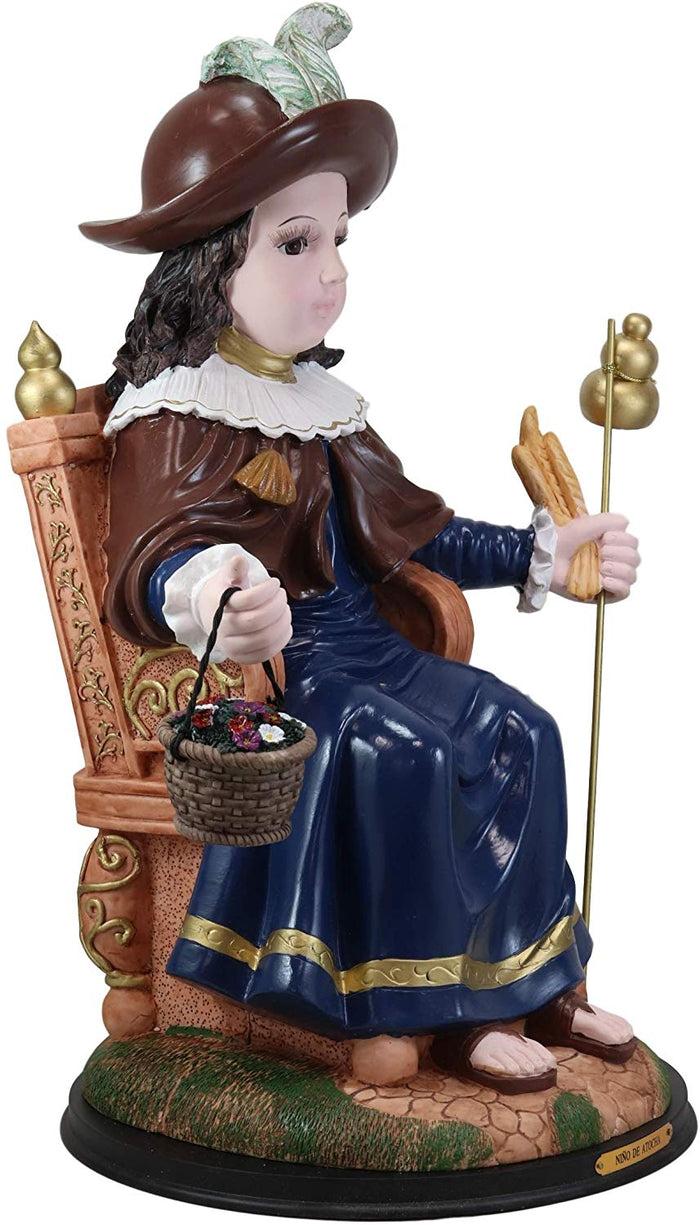 Ebros Gift Ebros Gift Large 19.5" Tall Roman Catholic Santo Nino De Holy Infant Of Atocha Seated On Throne Statue Saint Devotional Sculpture With Brass Name Plate Prisoners' Deliverer Decorative Figurine