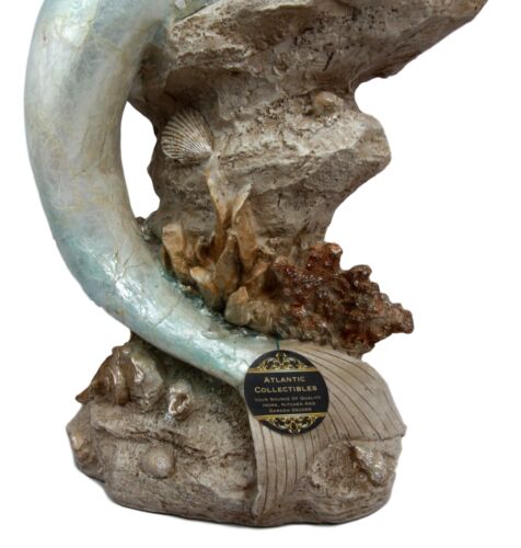Ebros Gift Ebros Gift Large Aquamarine Pretty Goddess Mermaid Listening To Ocean Sconce Figurine 17"H