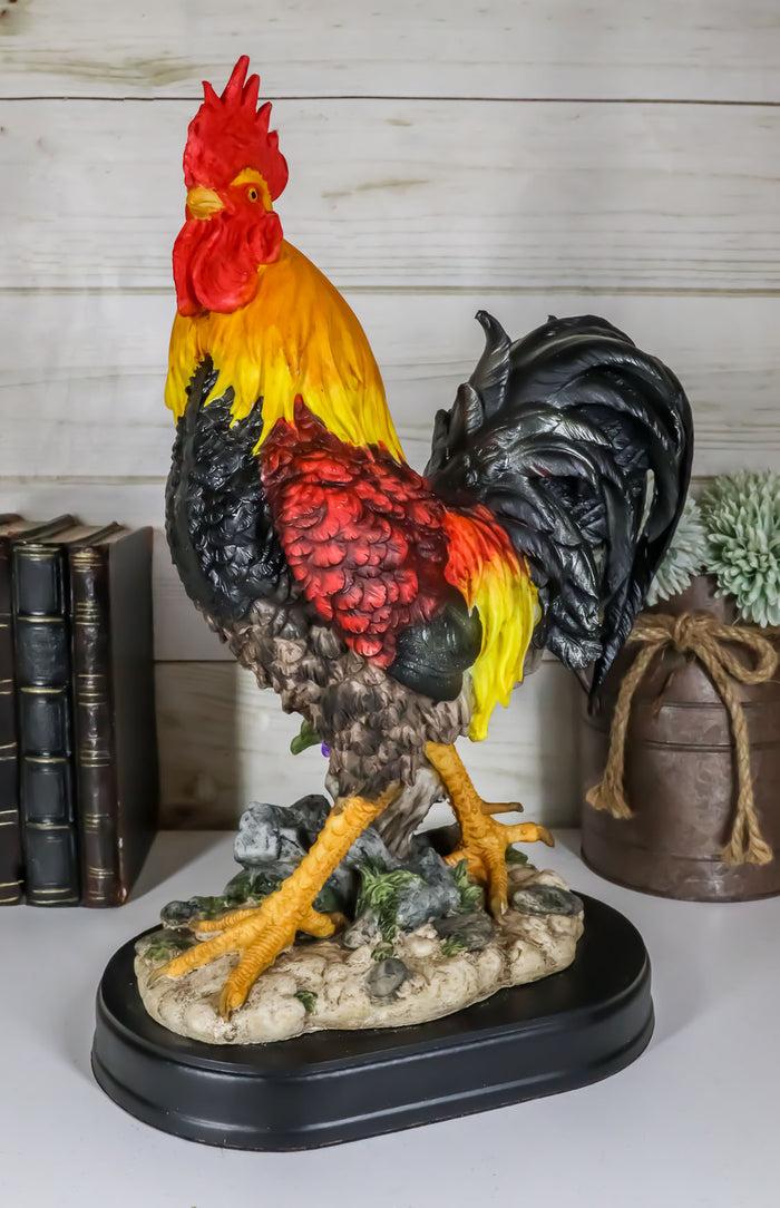ebros gift Ebros Gift Large Decorative Sunshine Country Barnyard Farm Rooster Chicken Figurine 13.5"H