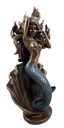 Ebros Gift Ebros Gift Large Giant Pearl Shell Goddess Mermaid Awakening Figurine 11.75" H